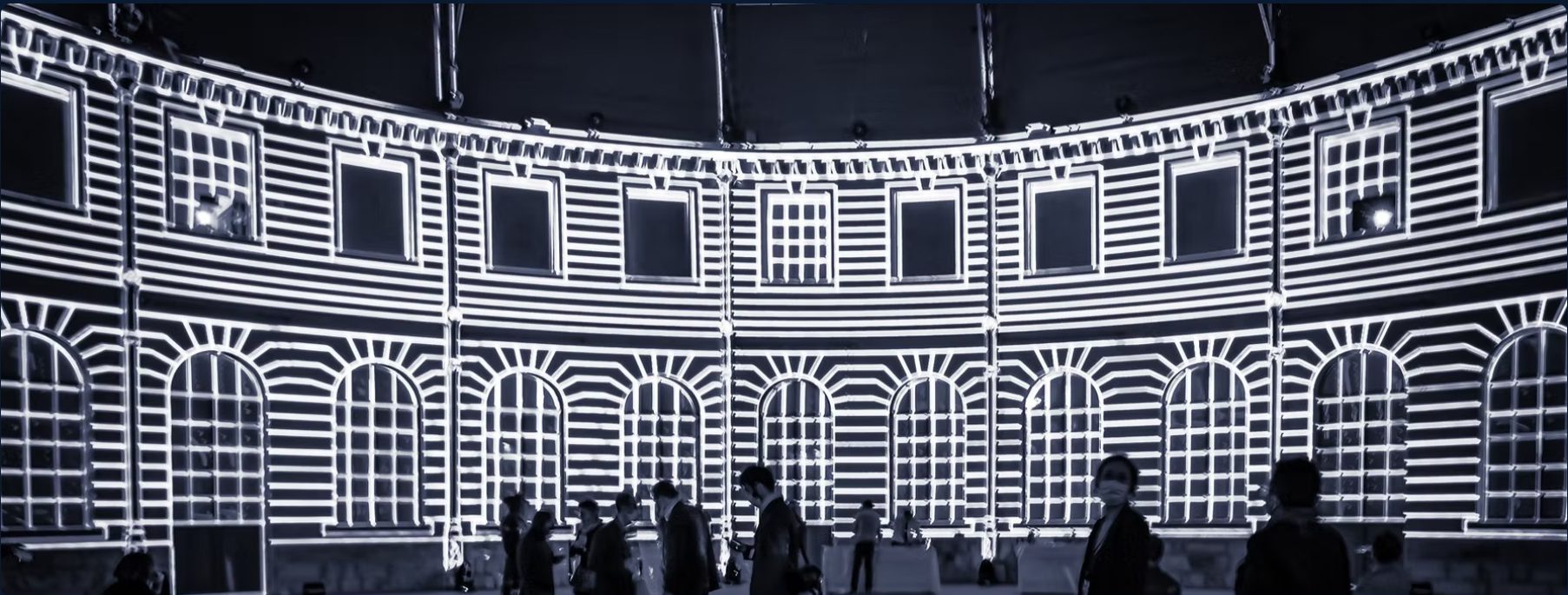 Projection immersive sur les murs de la Halle au blé
